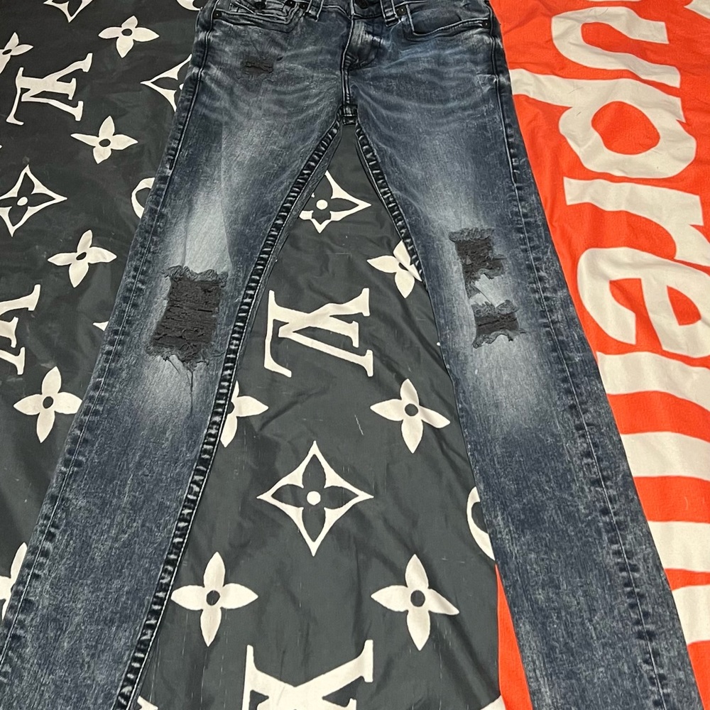 Mens dark blue true religion jeans
